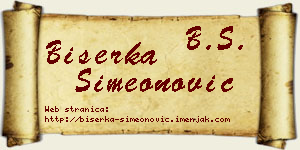 Biserka Simeonović vizit kartica